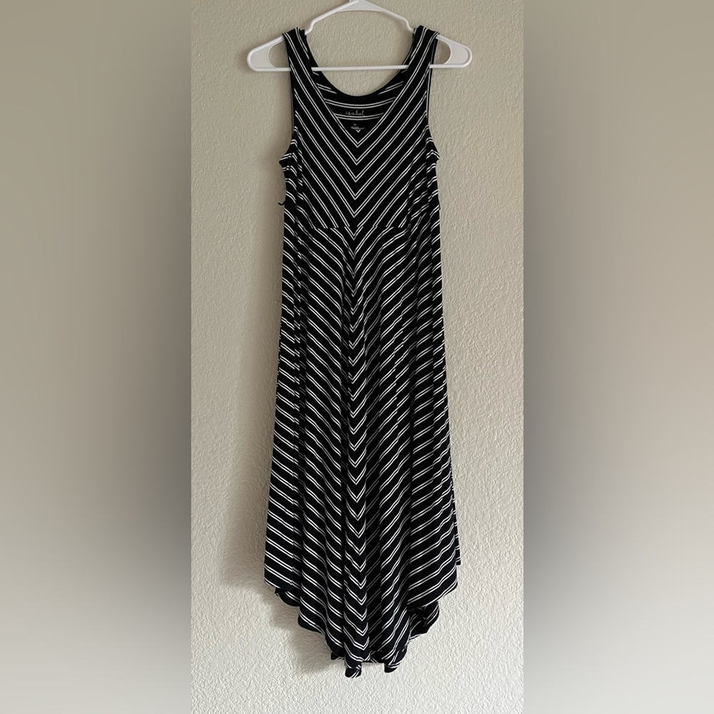 Black and White Striped Women's Skirt